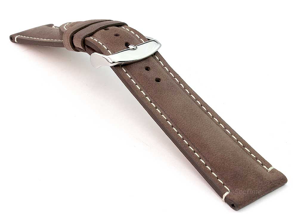 Genuine Leather Watch Strap Band Tourist Dark Brown 03