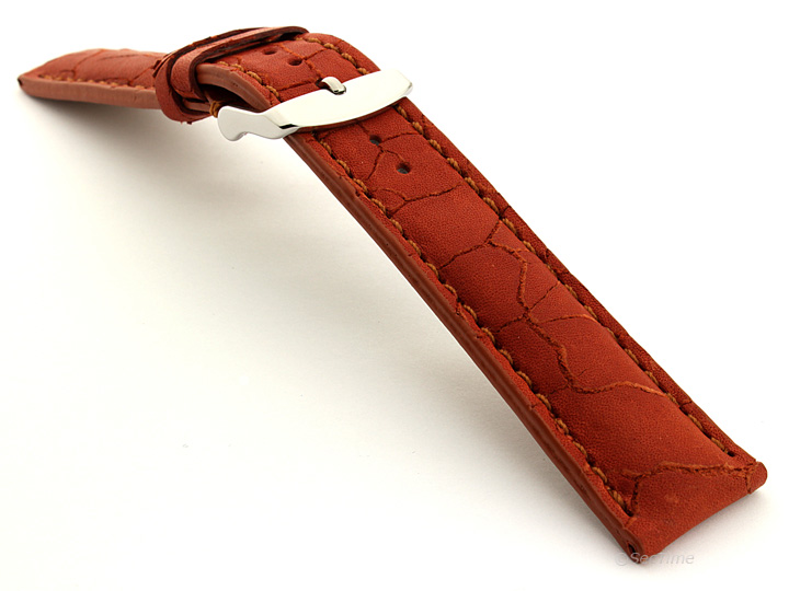 Cracked Leather Watch Strap AA_12 with BB_12 Stitching Waterfall 02